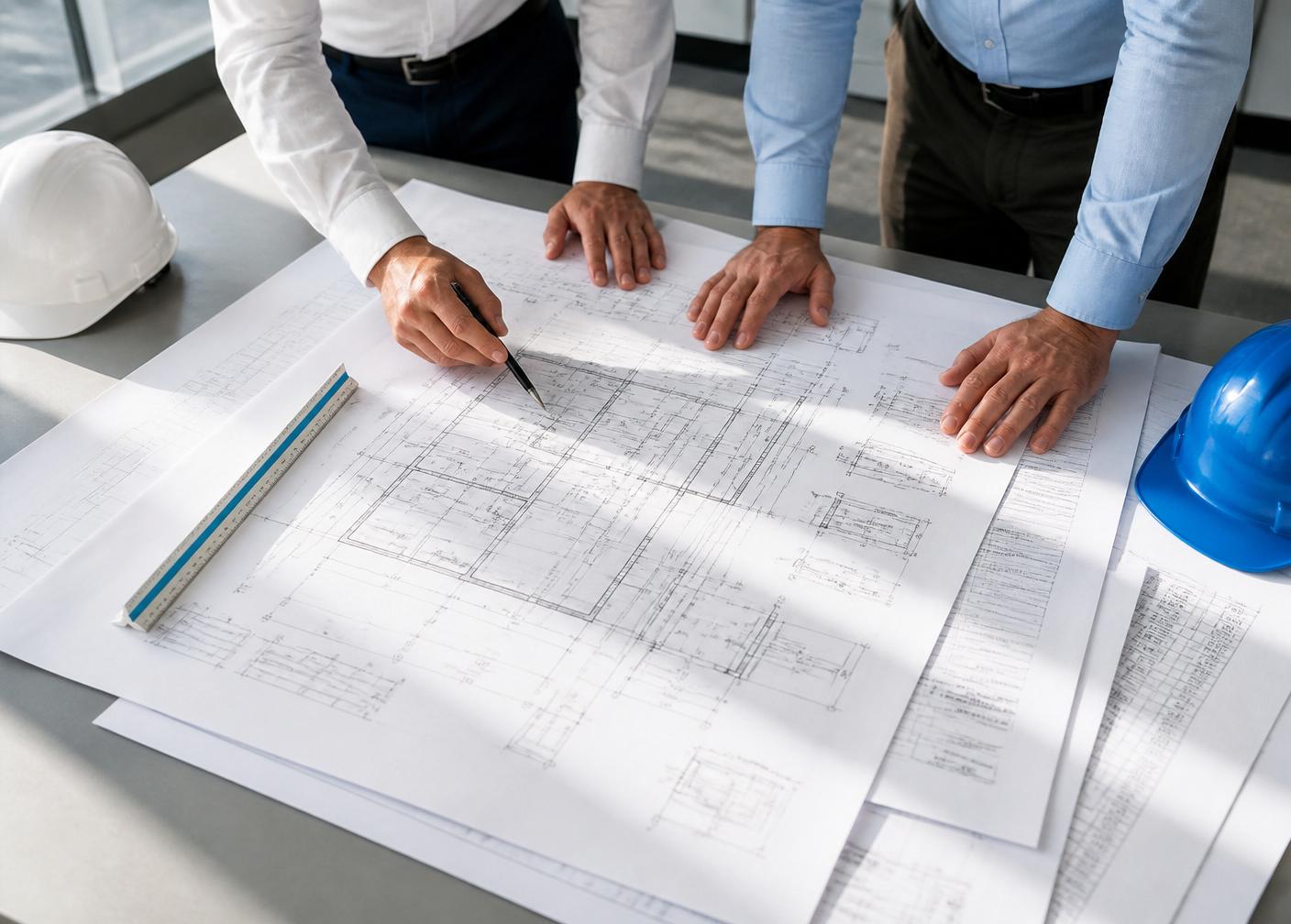 Ordium engineers reviewing structural drawings